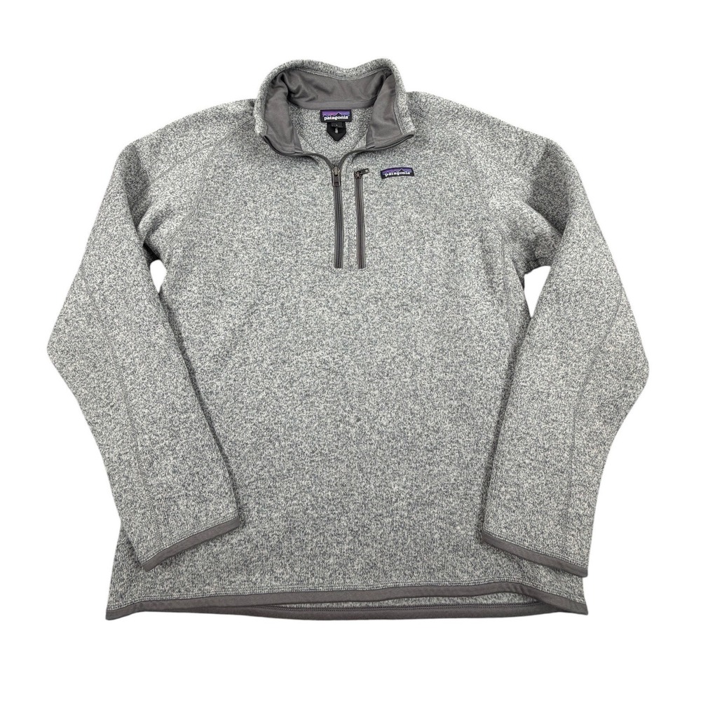 Patagonia Mens Better Sweater Quarter Zip Pullover Fleece Grey Large STY25523